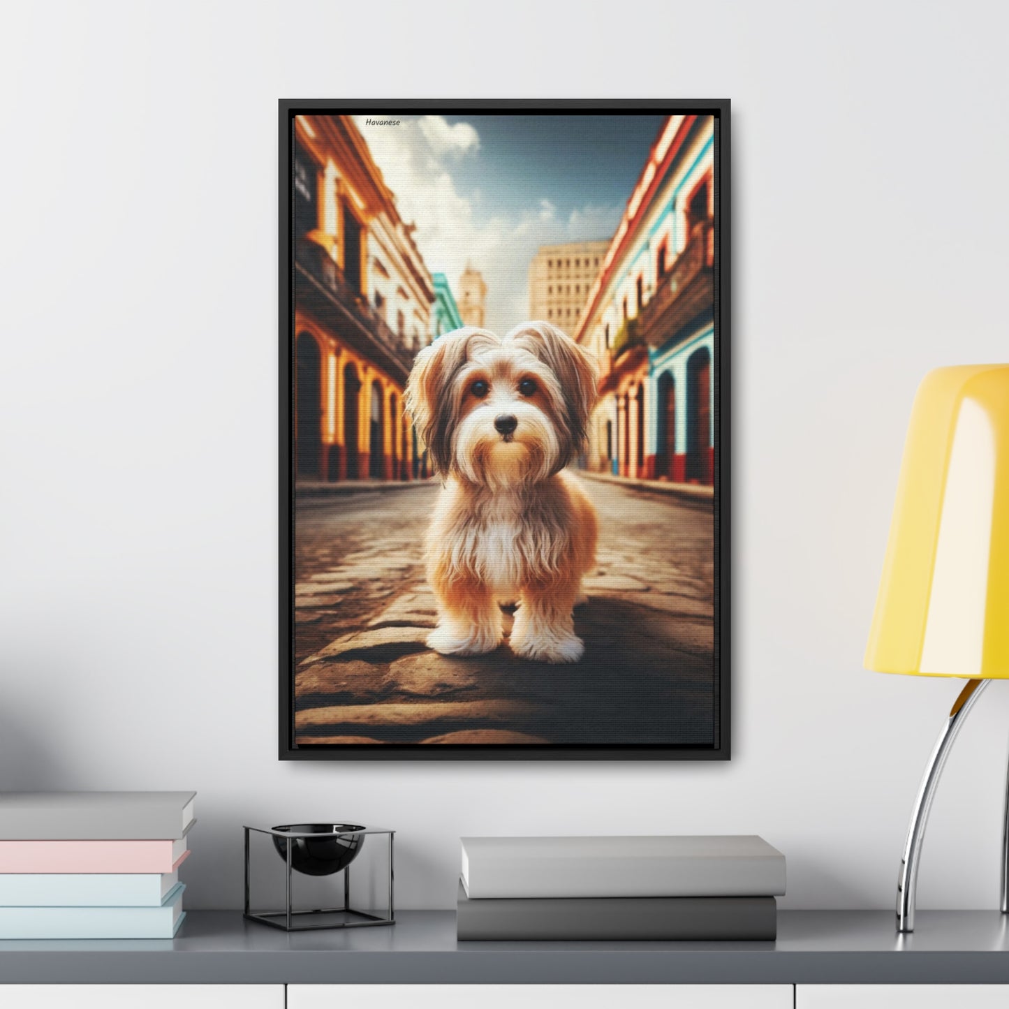 Charming Elegance: The Havanese Dog Canvas by Arturo Digavi