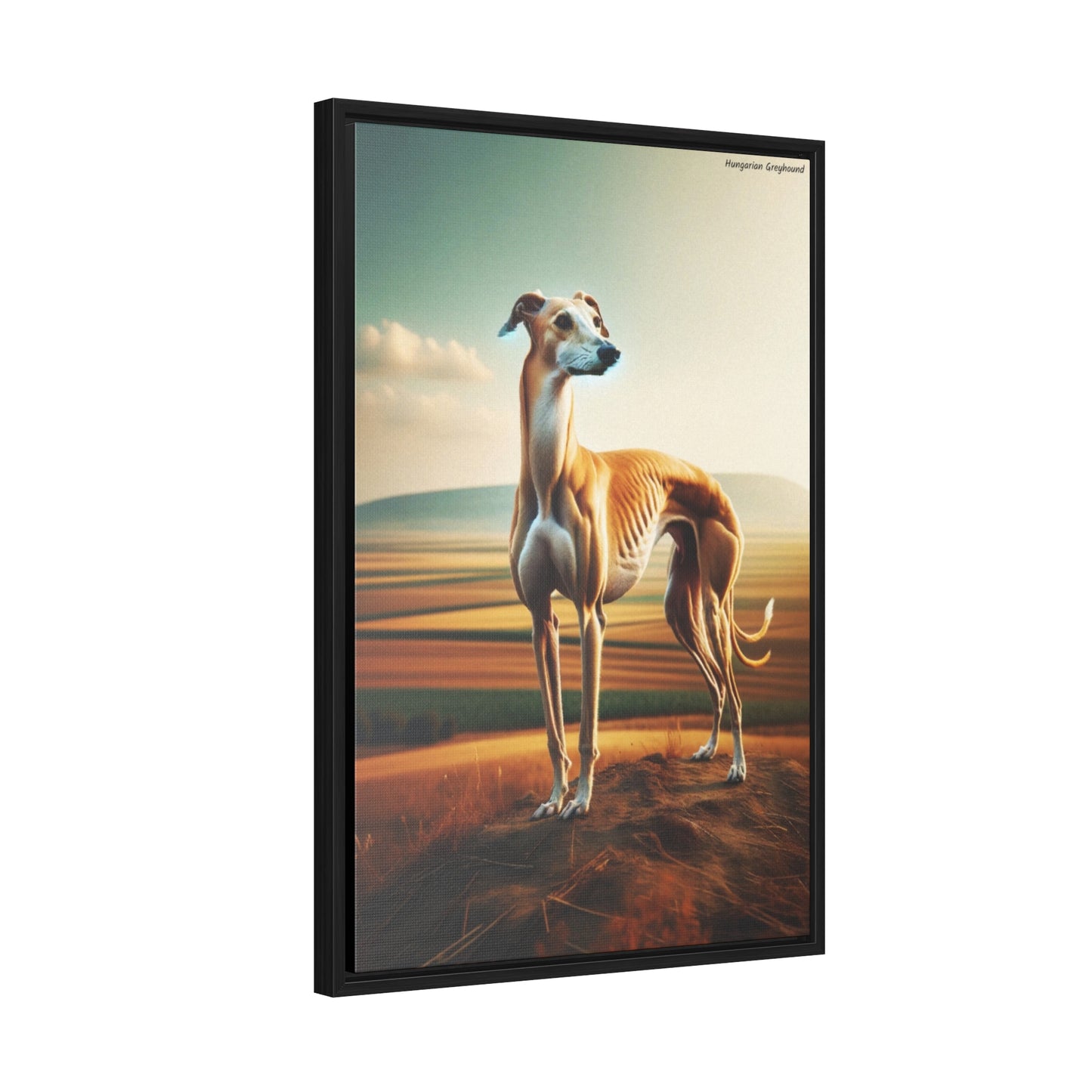 Grace in Motion: The Hungarian Greyhound Dog Canvas by Arturo Digavi