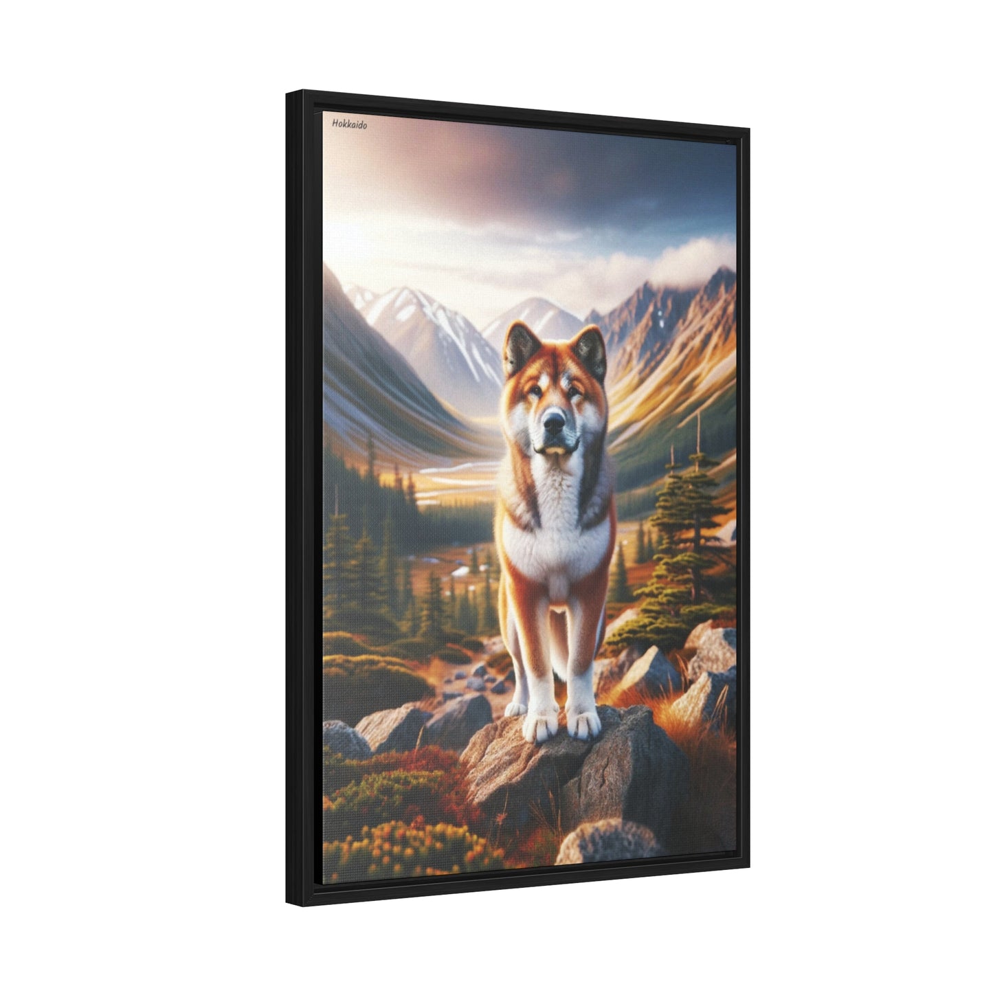 Majestic Presence: The Hokkaido Dog Canvas by Arturo Digavi