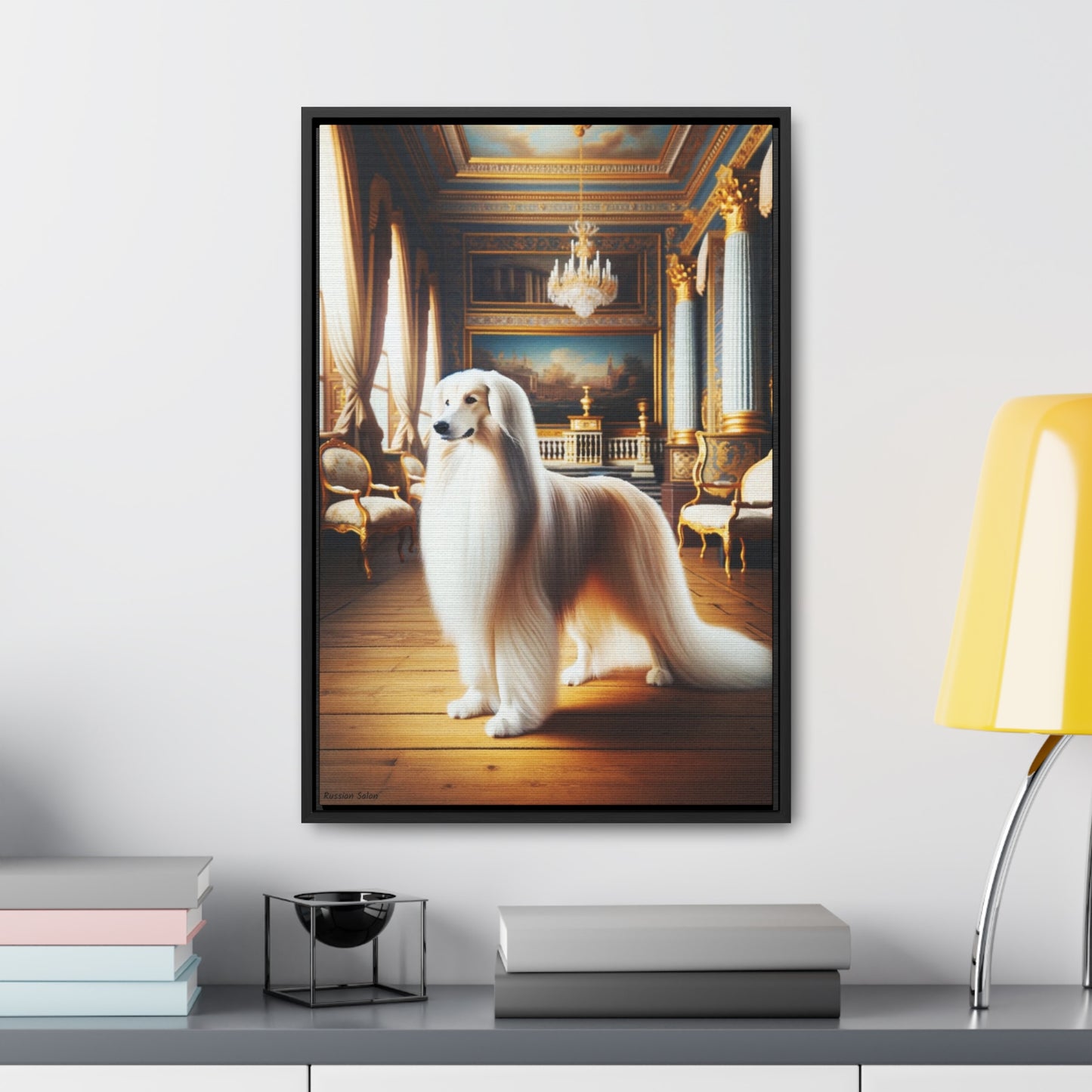 Russian Salon Dog: Elegance Captured on Canvas