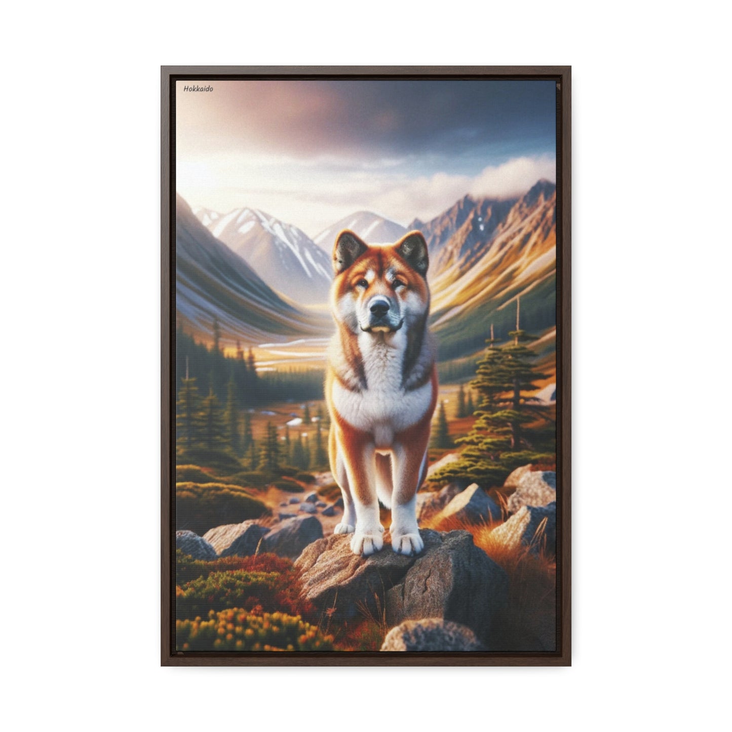 Majestic Presence: The Hokkaido Dog Canvas by Arturo Digavi