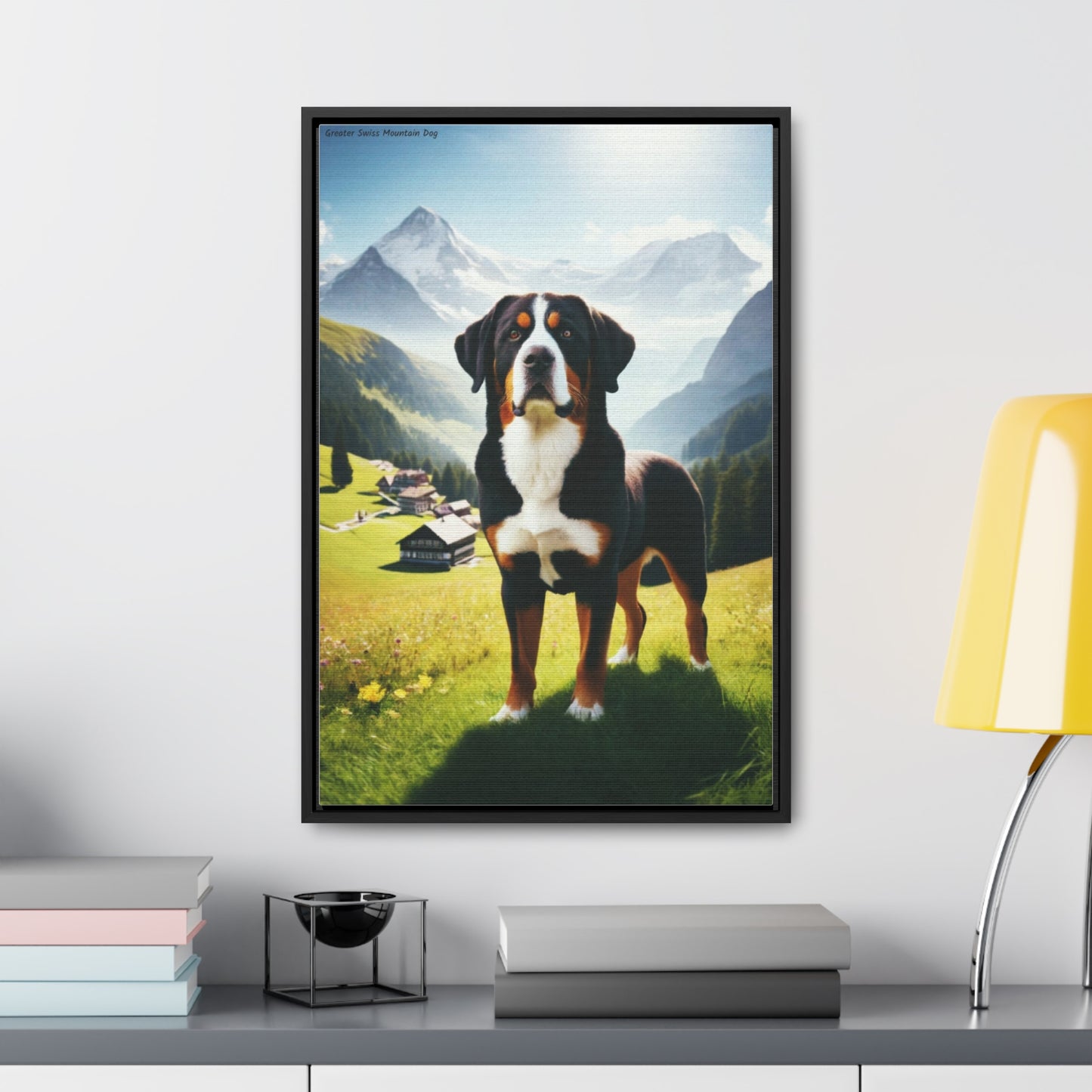 Majestic Presence: The Greater Swiss Mountain Dog Canvas by Arturo Digavi