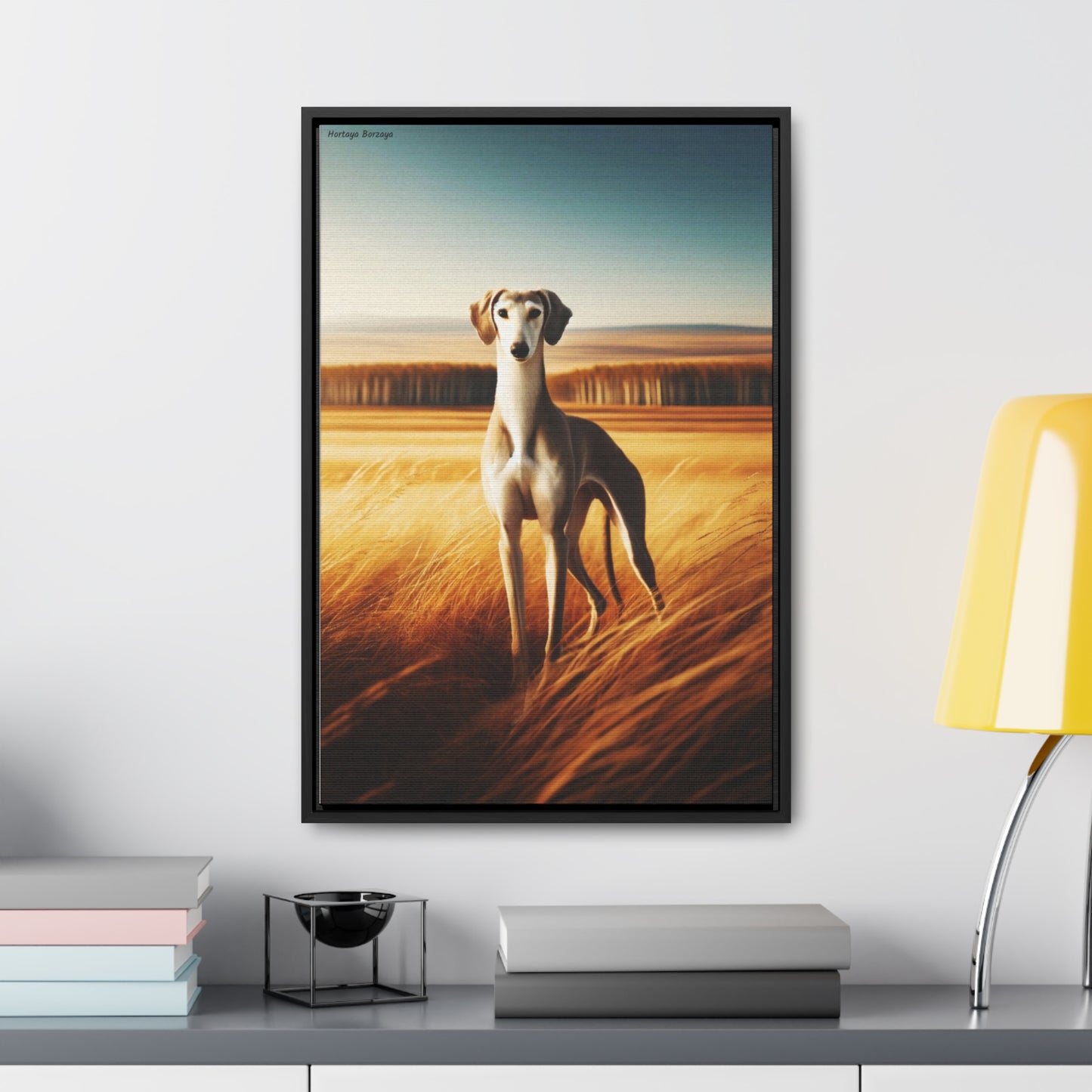 Graceful Elegance: The Hortaya Borzaya Dog Canvas by Arturo Digavi