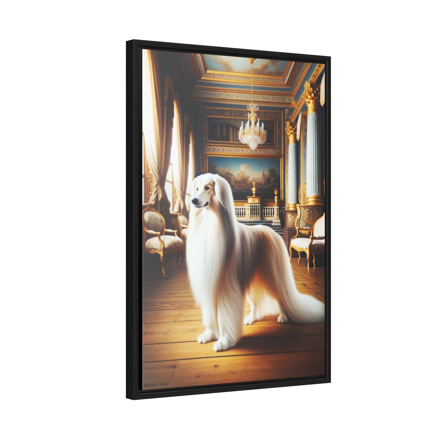 Russian Salon Dog: Elegance Captured on Canvas