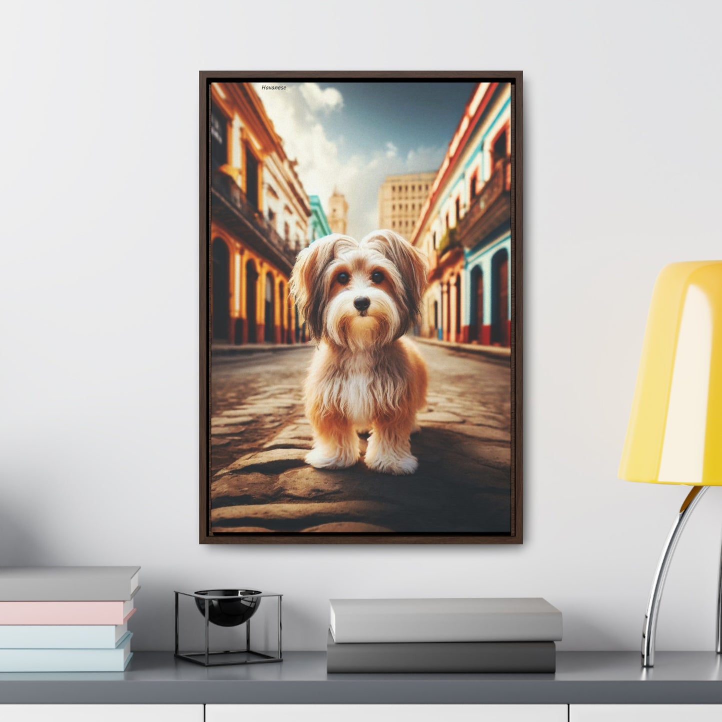 Charming Elegance: The Havanese Dog Canvas by Arturo Digavi