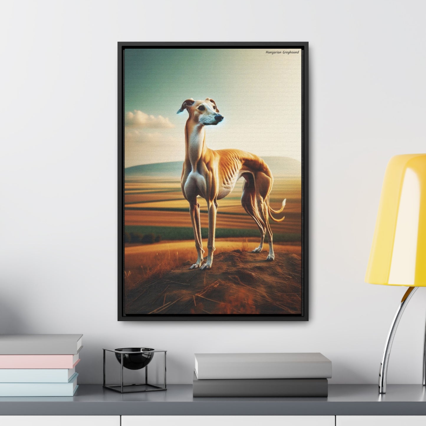 Grace in Motion: The Hungarian Greyhound Dog Canvas by Arturo Digavi