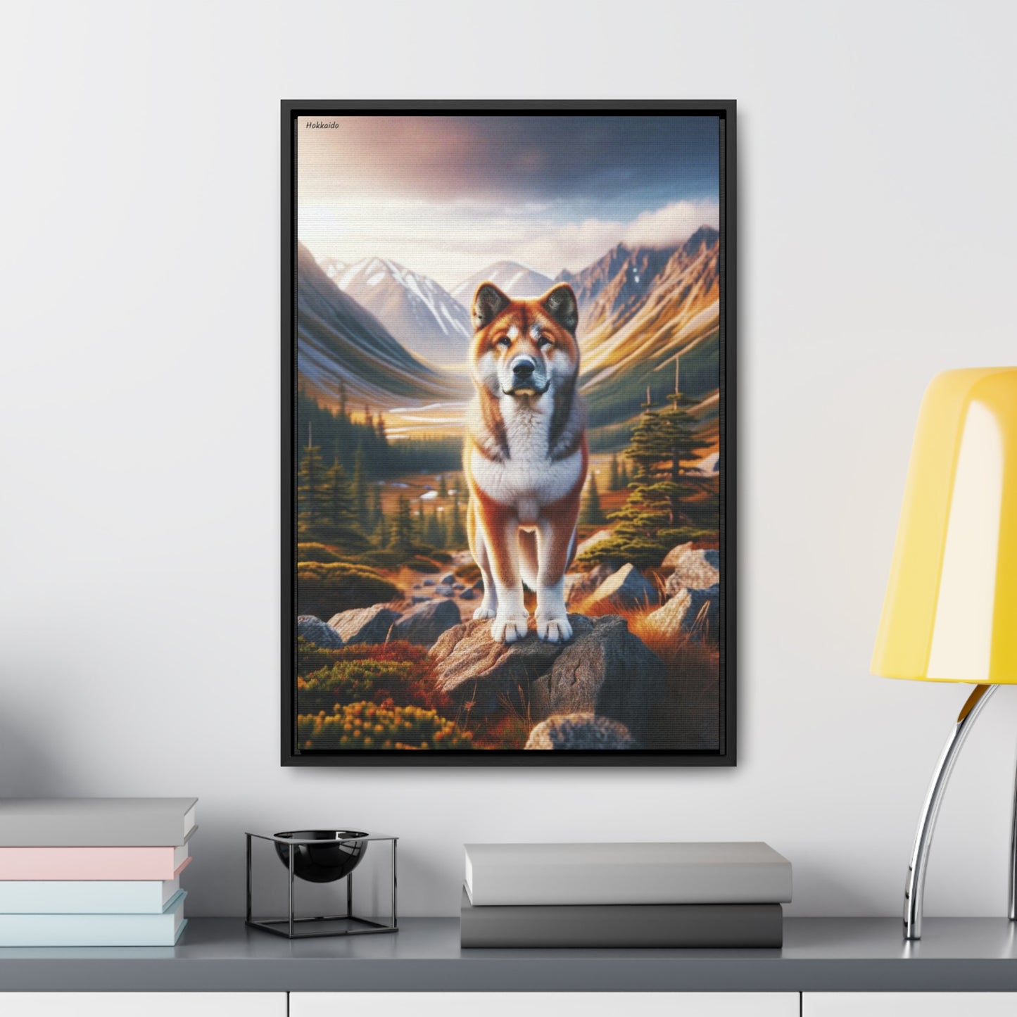 Majestic Presence: The Hokkaido Dog Canvas by Arturo Digavi