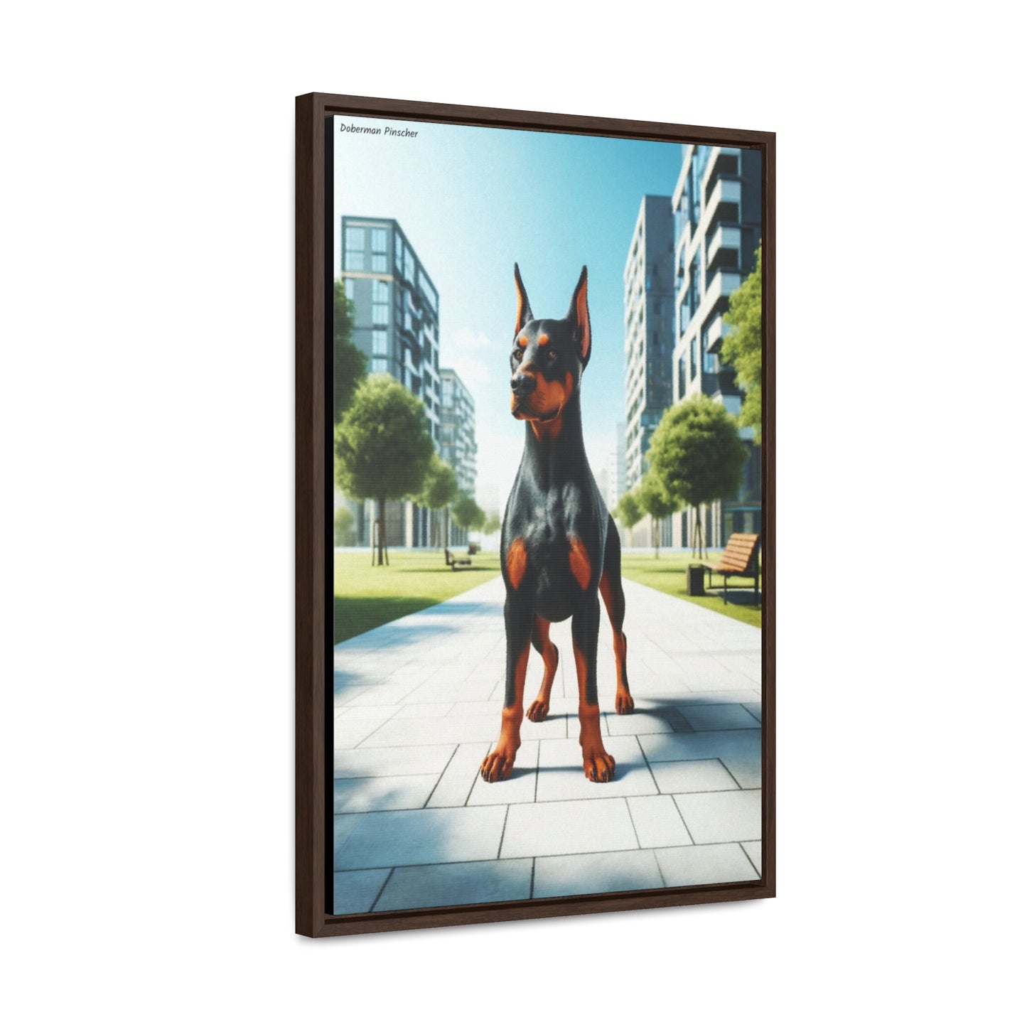 Powerful Doberman Pinscher in Art