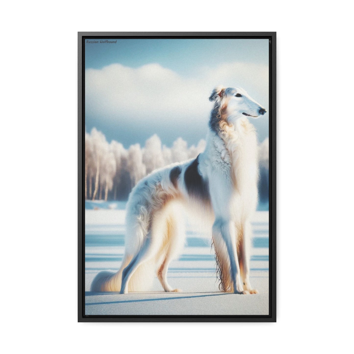 Russian Wolfhound: Elegance and Grace on Canvas