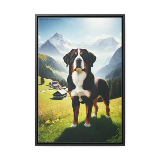 Majestic Presence: The Greater Swiss Mountain Dog Canvas by Arturo Digavi