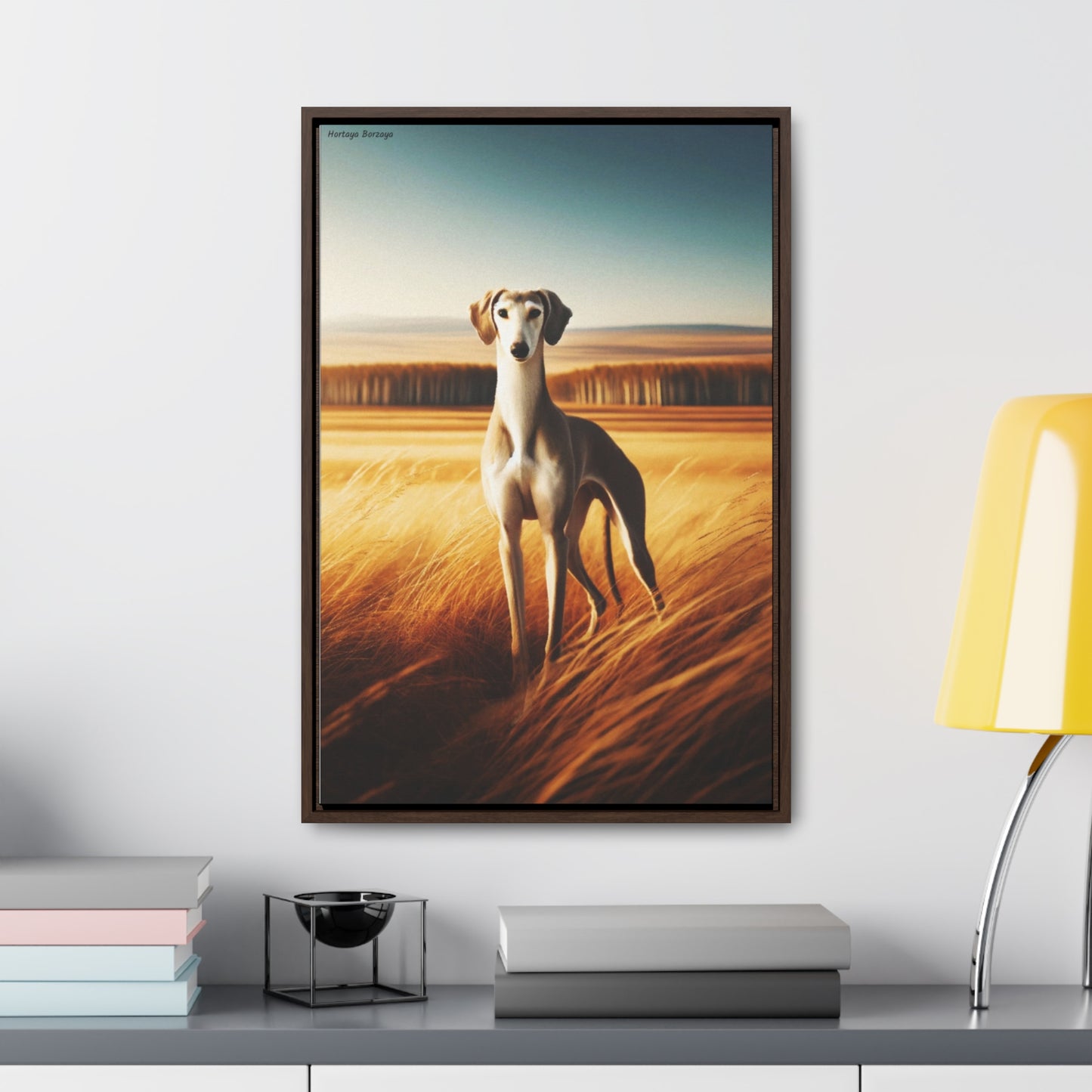 Graceful Elegance: The Hortaya Borzaya Dog Canvas by Arturo Digavi