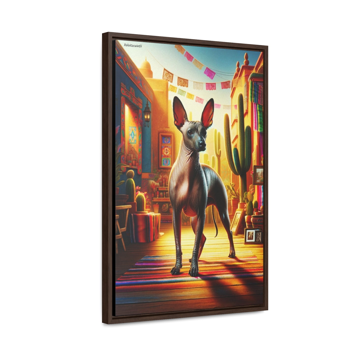 Enchanting Xoloitzcuintli: A Unique Canvas Artwork