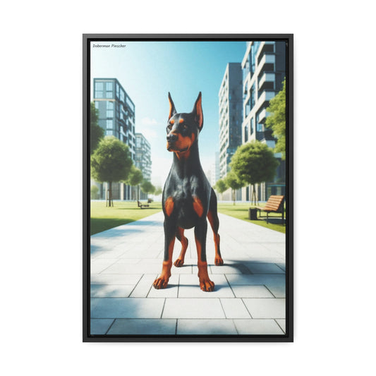 Powerful Doberman Pinscher in Art