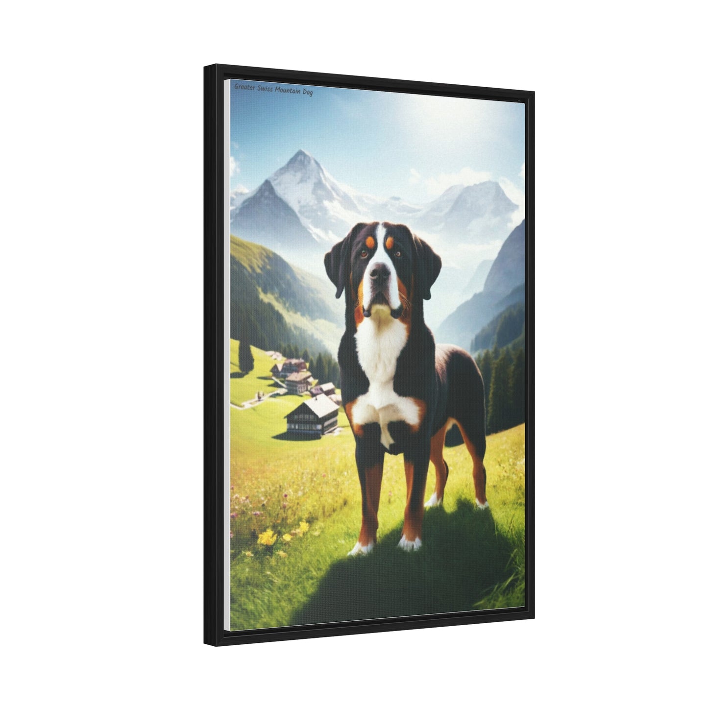 Majestic Presence: The Greater Swiss Mountain Dog Canvas by Arturo Digavi