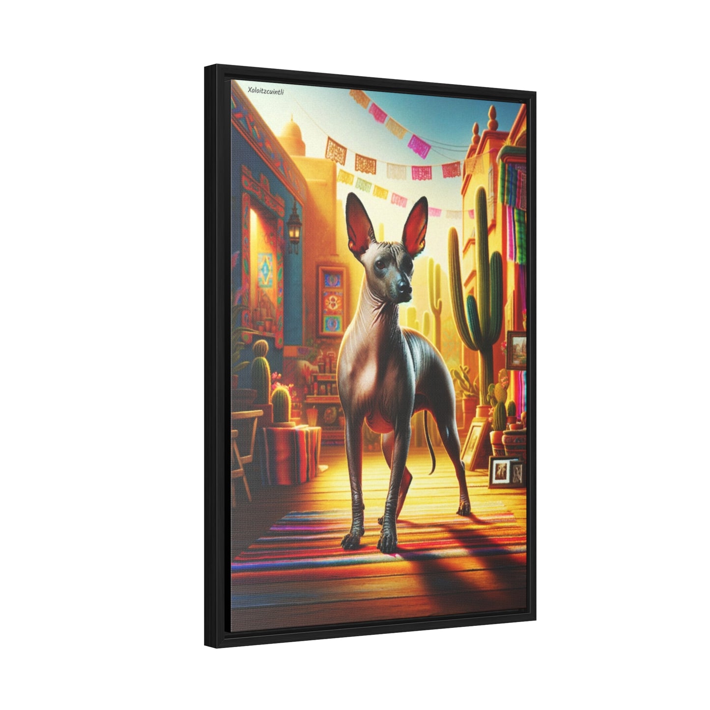 Enchanting Xoloitzcuintli: A Unique Canvas Artwork