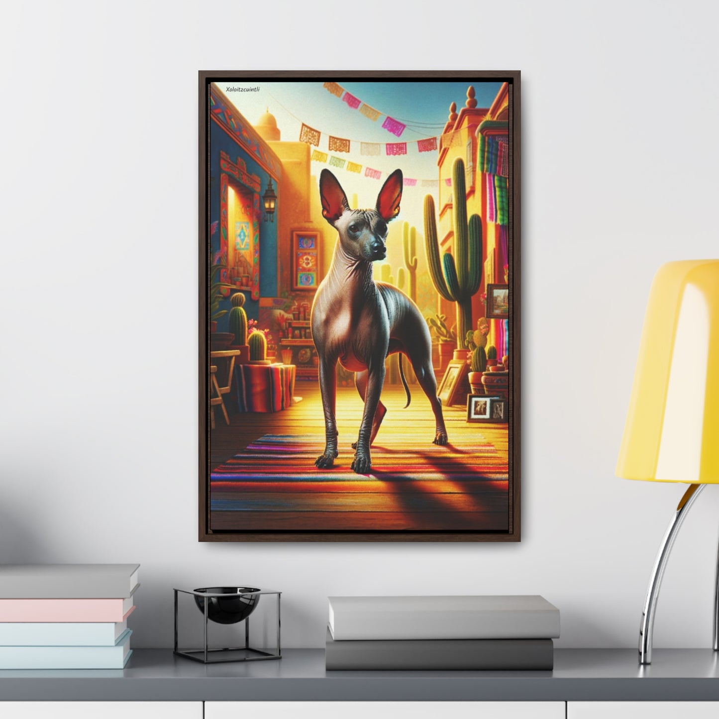 Enchanting Xoloitzcuintli: A Unique Canvas Artwork