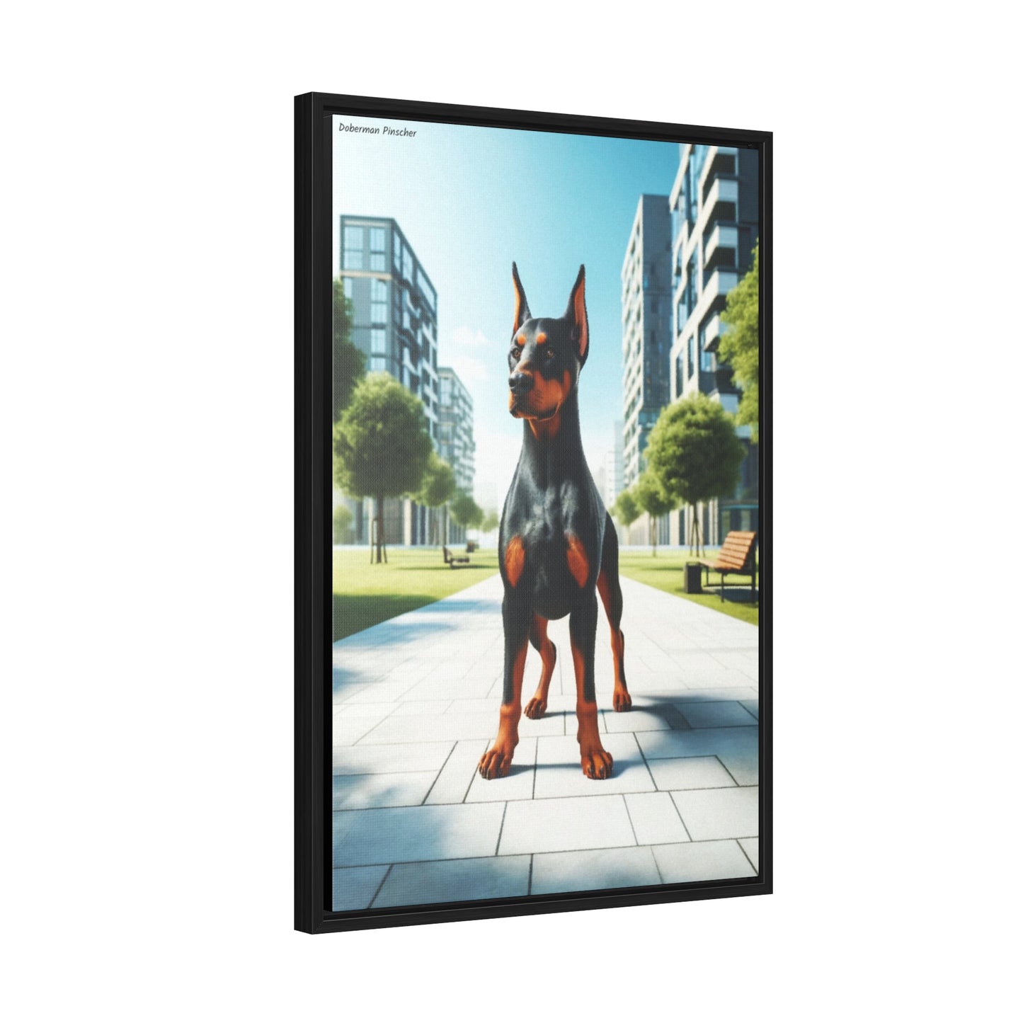 Powerful Doberman Pinscher in Art