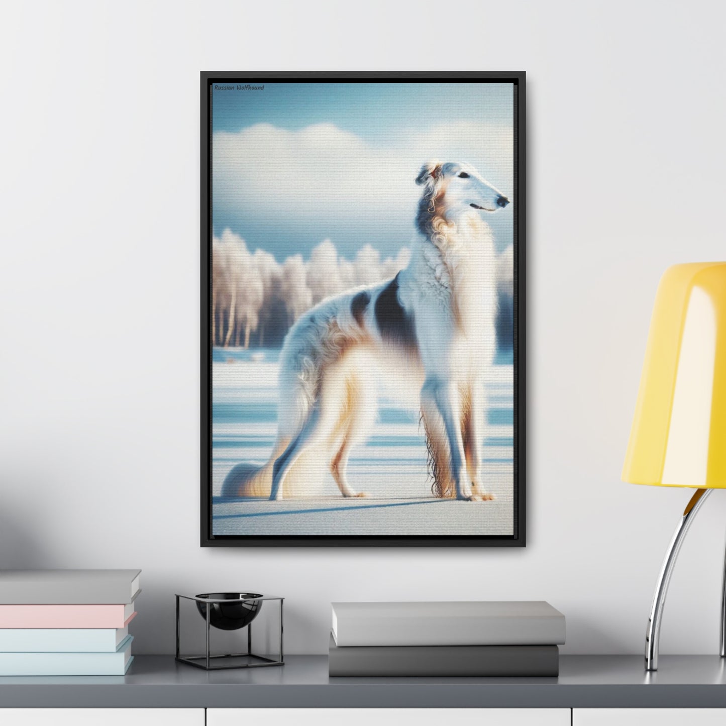 Russian Wolfhound: Elegance and Grace on Canvas