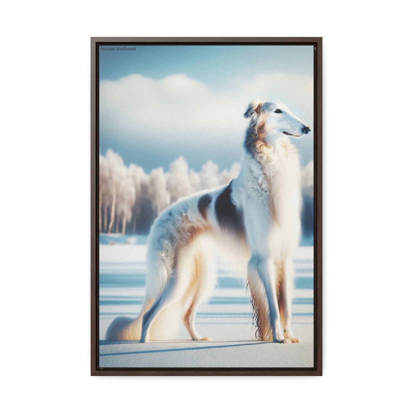 Russian Wolfhound: Elegance and Grace on Canvas